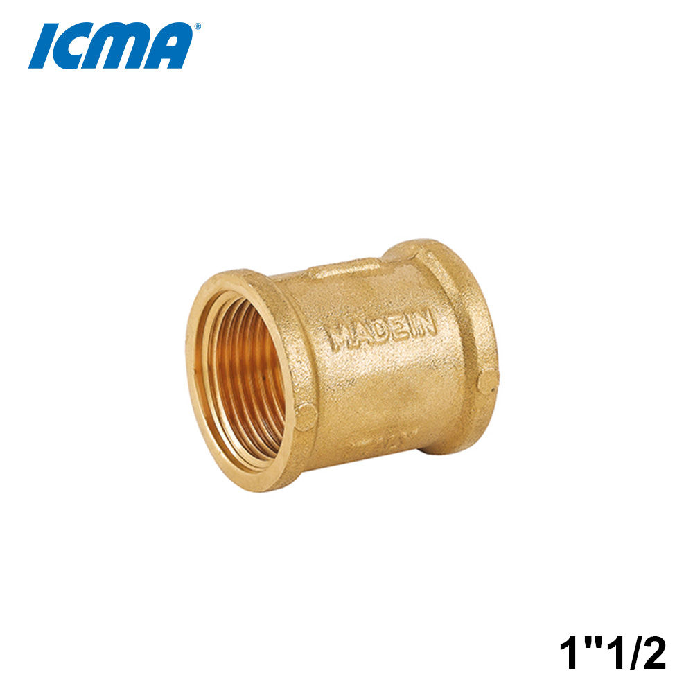 Raccord à manchon en laiton jaune ICMA 1213 F-F 1''1/2