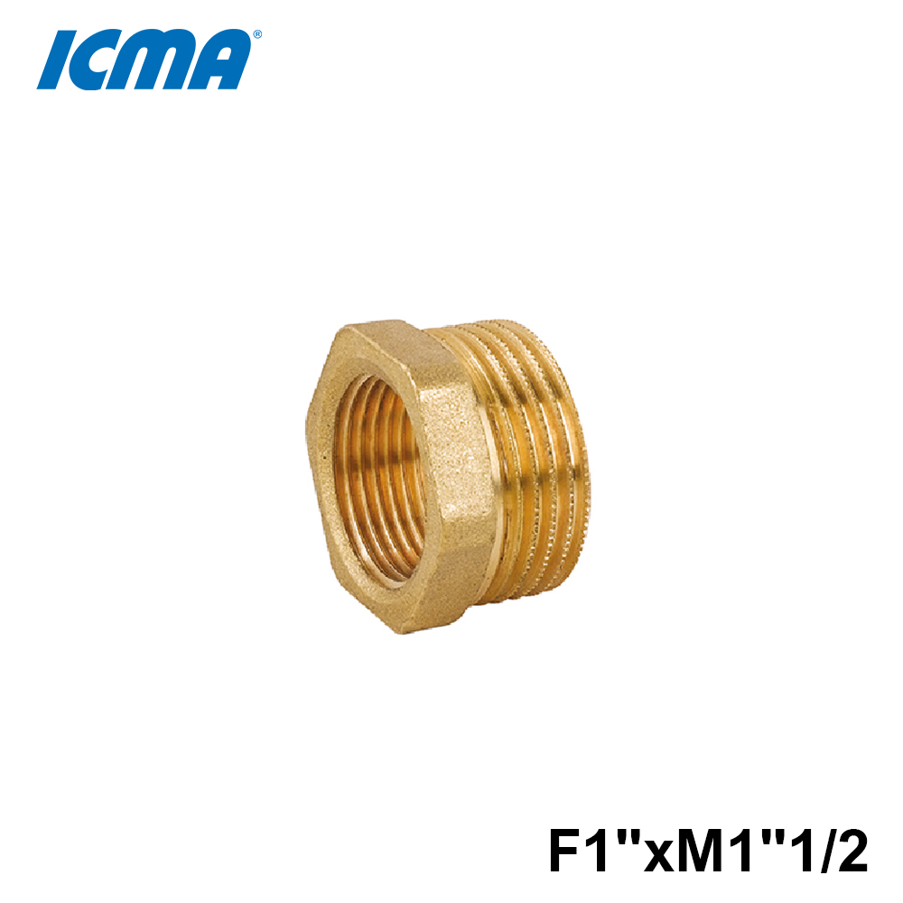 Réduction ICMA 1212 F 1'' x M 1''1/2 en laiton jaune