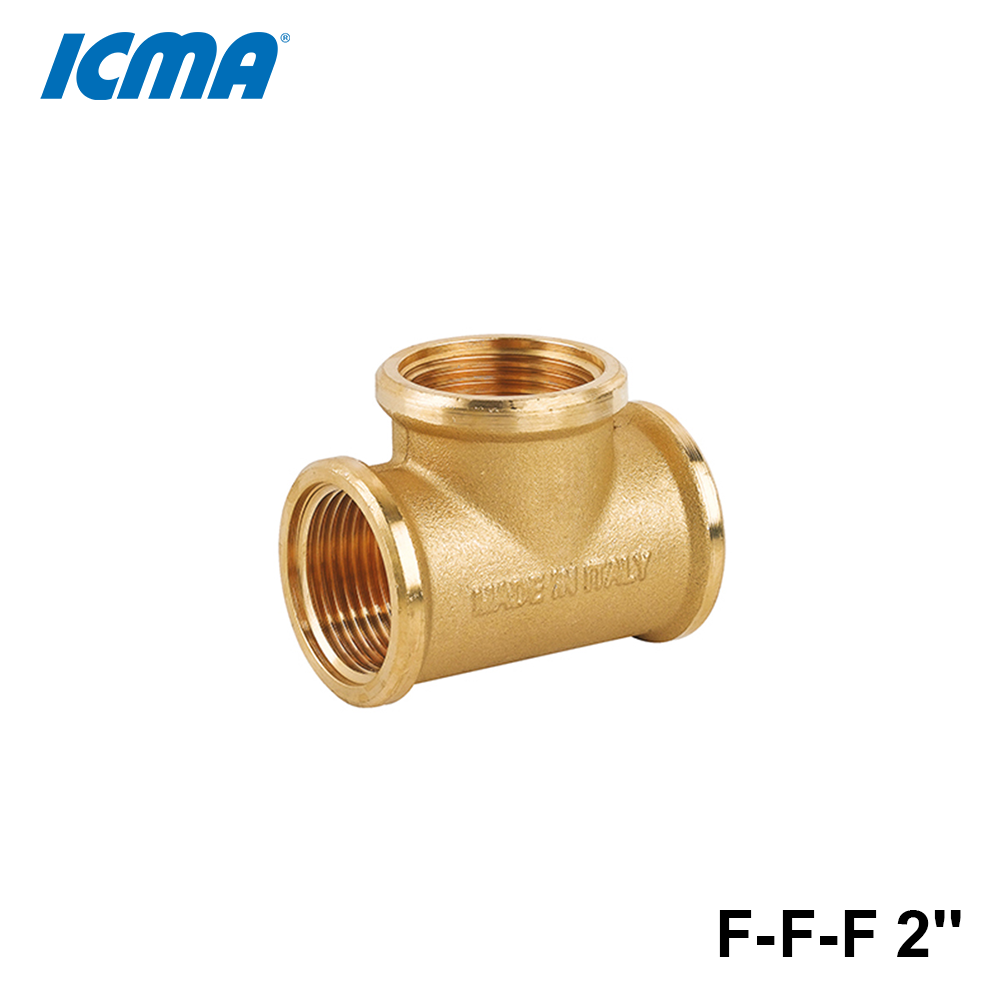 Raccord en T ICMA 1202 F-F-F 2'' en laiton jaune