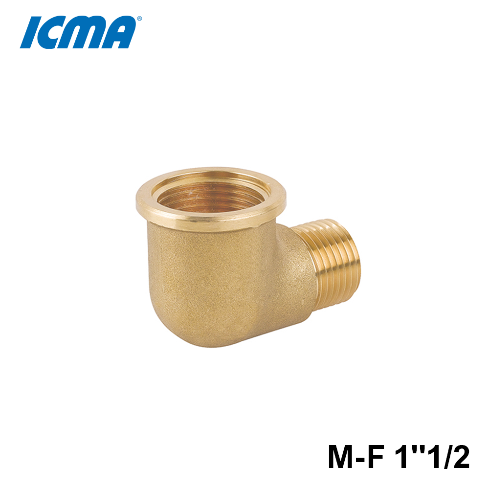 Raccord coudé en laiton jaune ICMA 1201 M-F 1''1/2