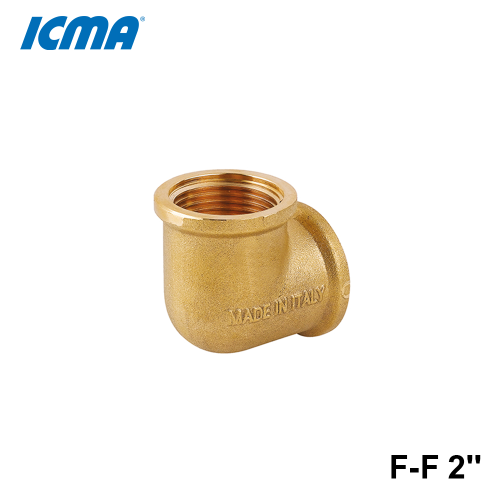 Raccord coudé ICMA 1200 2'' F-F en laiton jaune