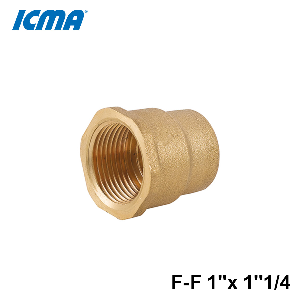 Manchon de réduction en laiton jaune ICMA 1214 F-F 1'' x 1'' 1/4