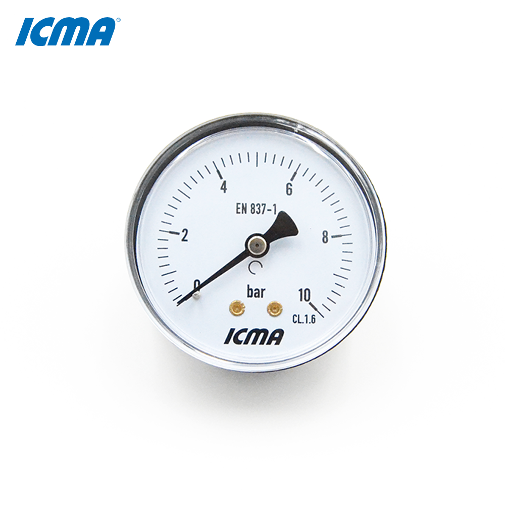 Manomètre ABS avec raccord arrière Ø 1/4'' 0-10 BAR - ICMA