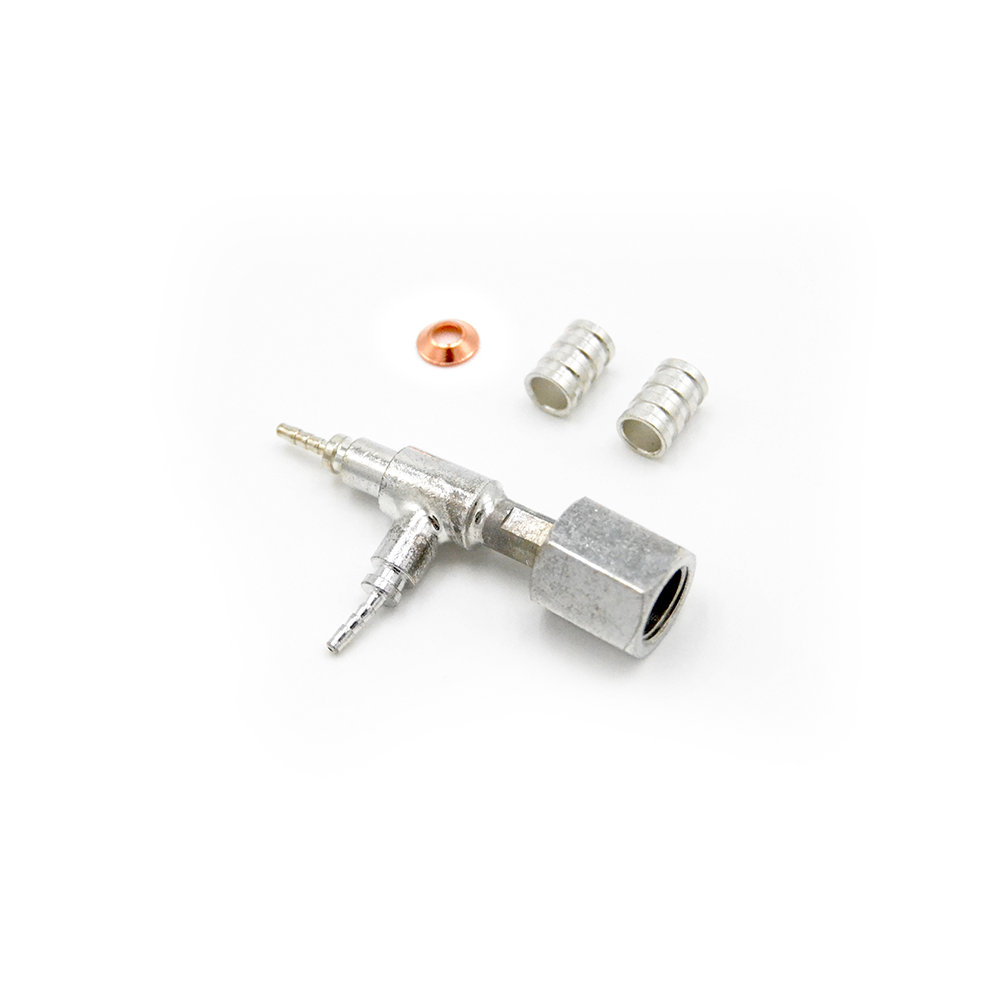 Raccord en T avec filetage femelle 1/4 SAE pour tube capillaire thermoplastique Ø 2,0 x 5,9 mm