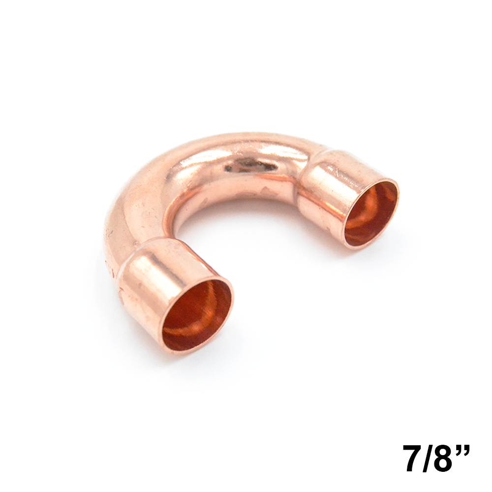 Coude de retour en cuivre à 180° à souder, connecteur femelle 7/8'' - femelle