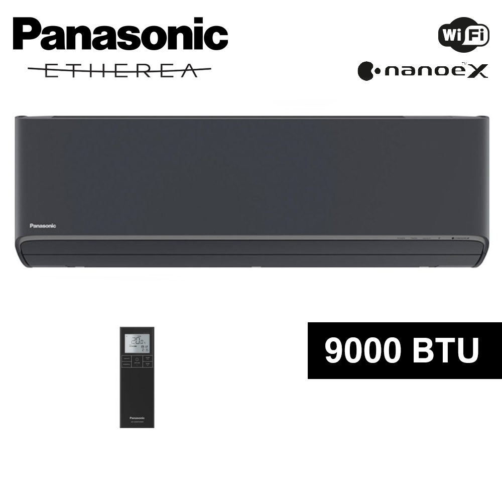 Unité intérieure ETHEREA Noir Graphite avec Wi-Fi intégré, 9 000 BTU, pour systèmes R32 simples/multiples - Série Z
