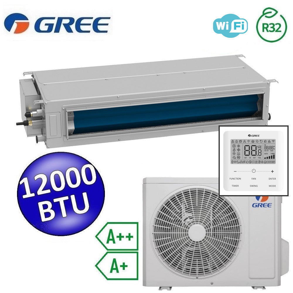 Climatiseur monobloc Gree R32 12 000 BTU A++ A+ à prévalence moyenne, avec télécommande intégrée - U-MATCH 6 - Wi-Fi intégré