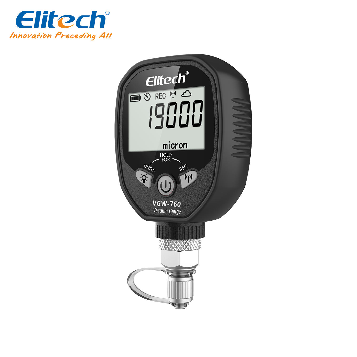 Manomètre numérique miniature Elitech VGW-760PRO pour le vide - 1 à 760 000 microns
