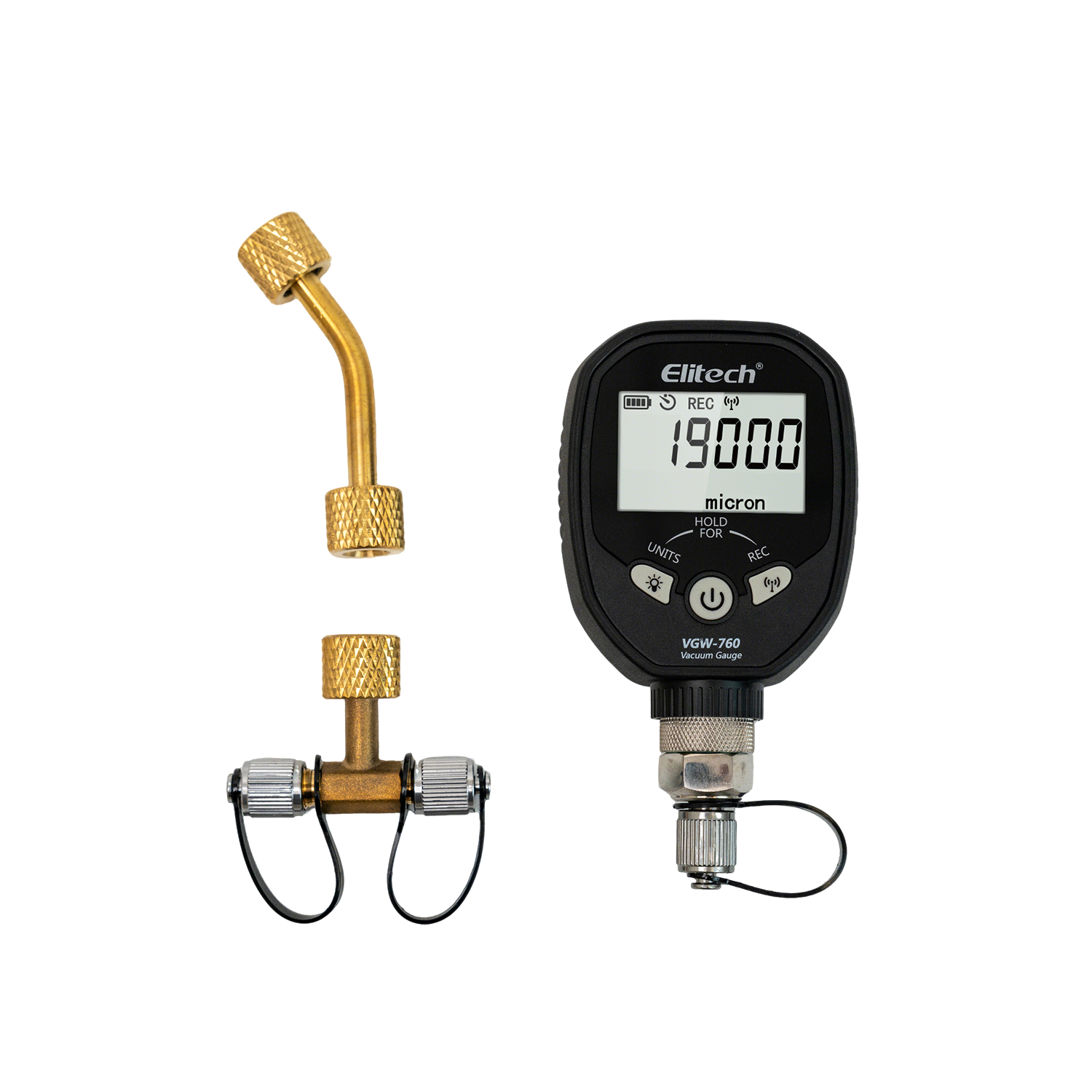 Manomètre numérique miniature Elitech VGW-760PRO pour le vide - 1 à 760 000 microns