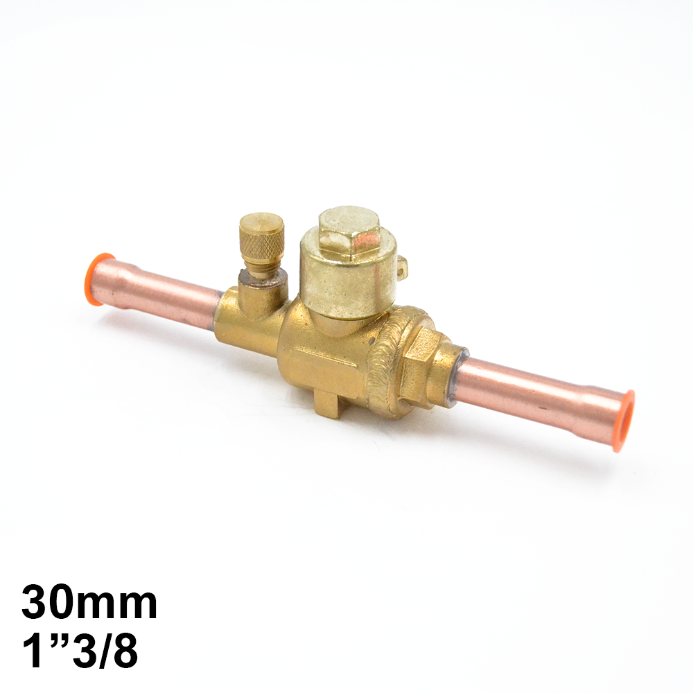 30 mm Ball Valve with Service Port - Bi-Directional Copper 1''3/8