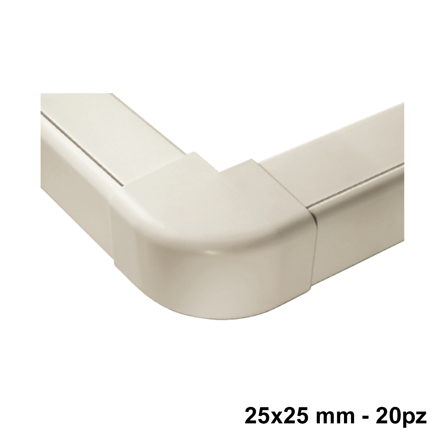 Connecteur d'angle extérieur pour profilé 25x25 mm - Lot de 20