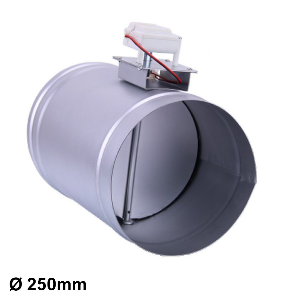 Volet circulaire motorisé 12 V Ø250 avec régulation du flux d'air pour climatisation gainable