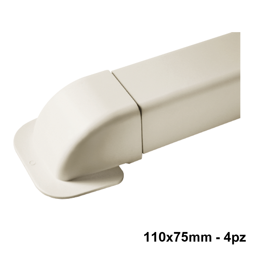 Coude mural pour profilé en U de 110 x 75 mm - 4 pièces