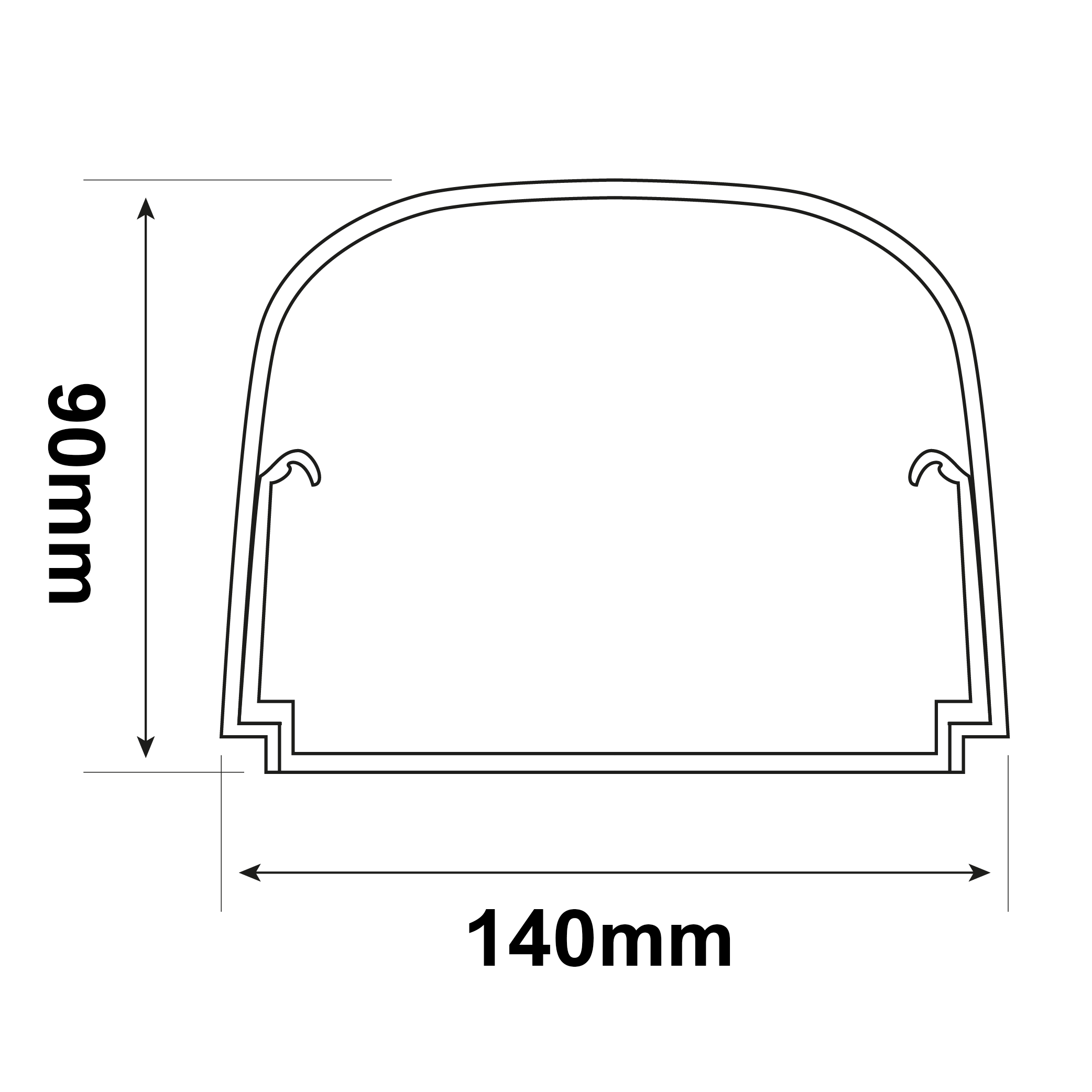Goulotte de câbles à couverture intégrale 140 x 90 mm avec film protecteur - 2 pièces de 1 m