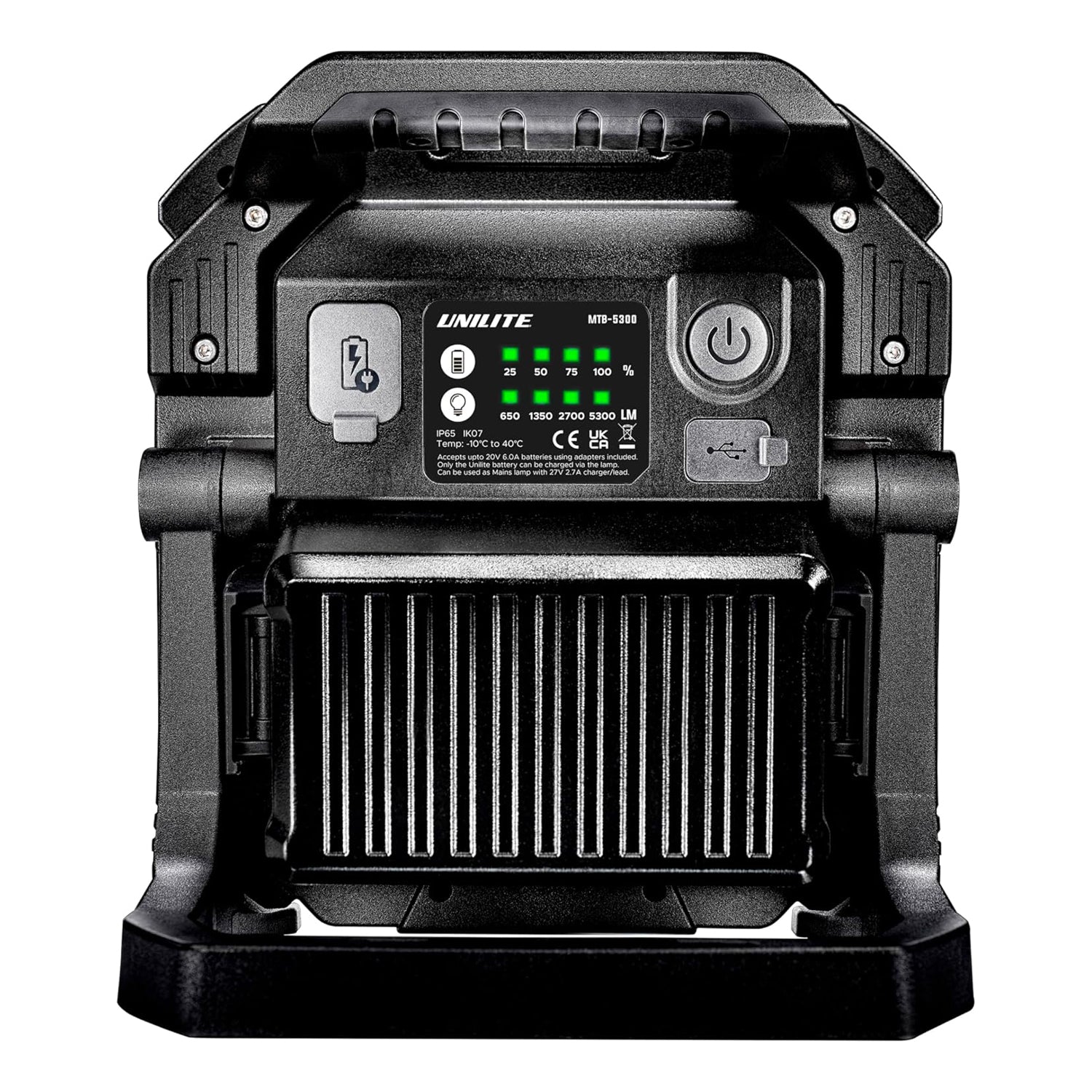 Projecteur de chantier puissant MTB-5300 - LED 5300 lumens, multi-batteries, IP65