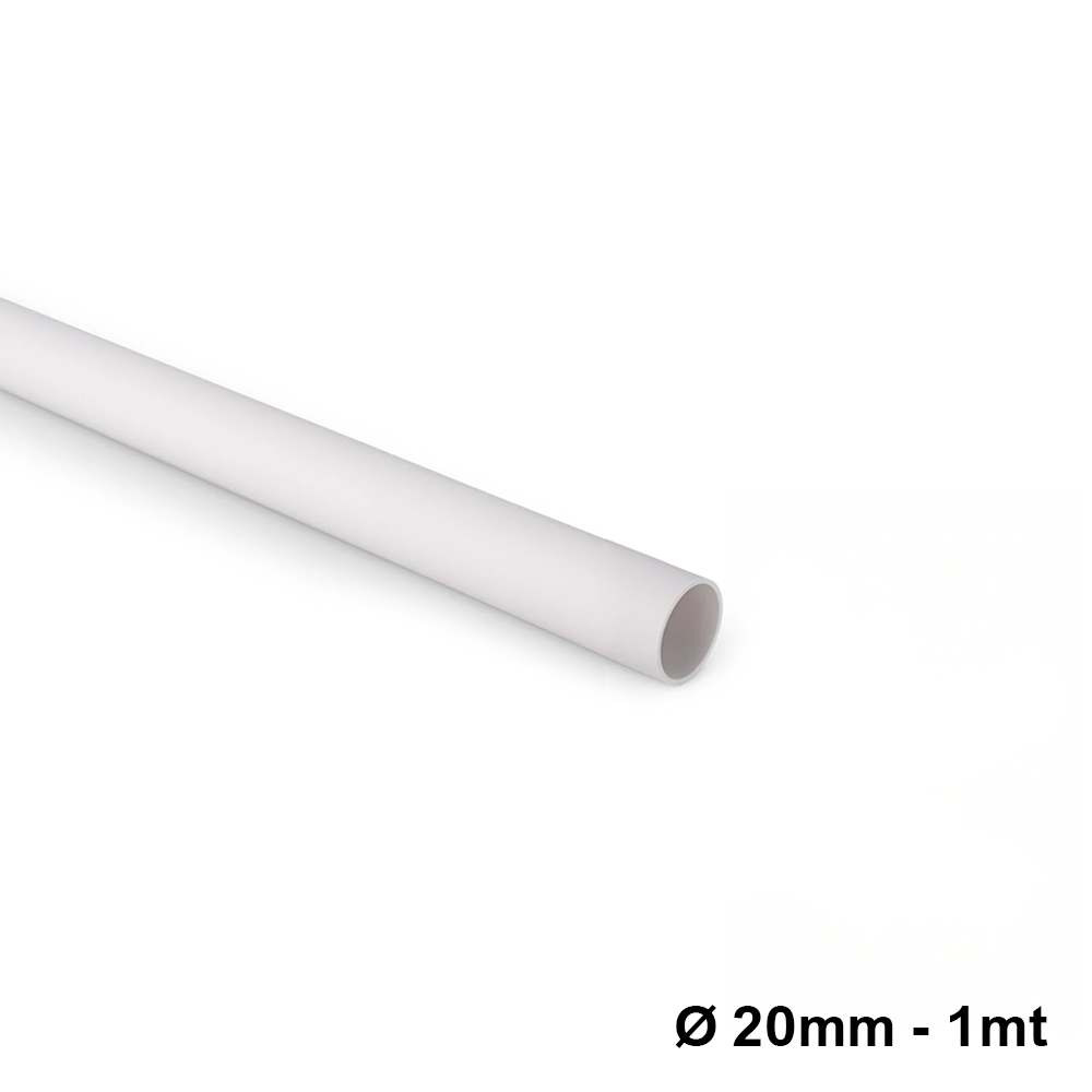 Tuyau rigide Ø 20 mm en PVC blanc RAL 9010 pour évacuation des condensats - Longueur 1 m