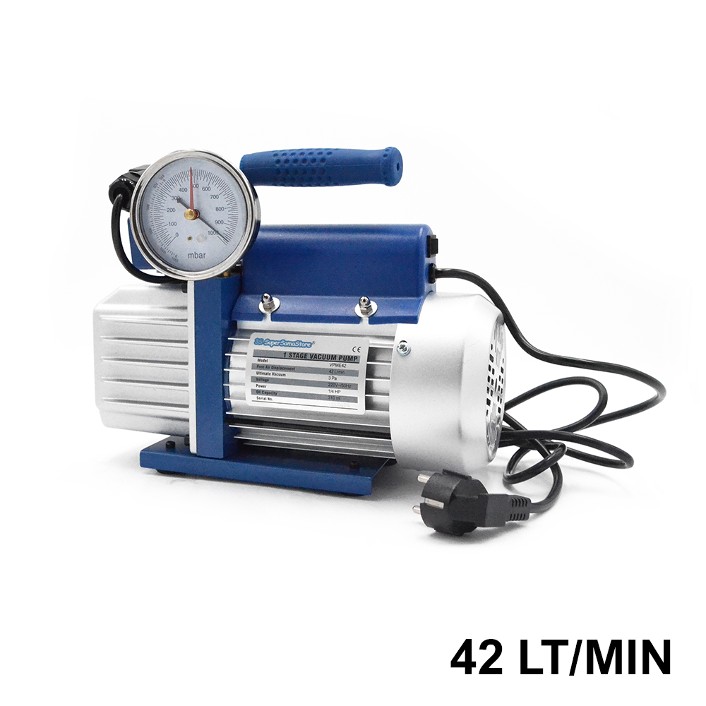 Kit de climatisation professionnel - Pompe 42 l, manomètre 2 voies, compatible R32, R410A, R134A et R407C