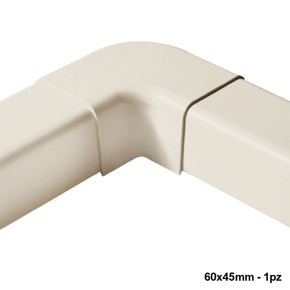 Coude plat pour conduit 60x45 mm - 1 pièce