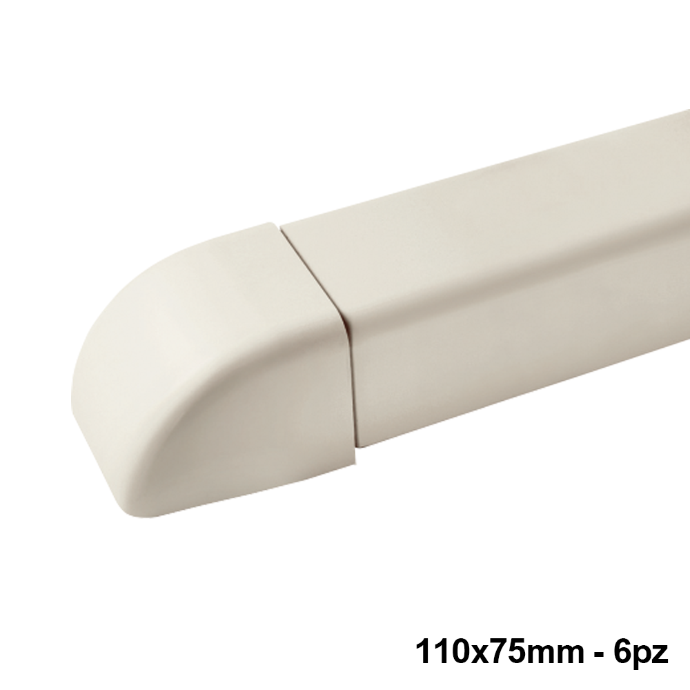 Embout pour goulotte de câbles 110 x 75 mm - boîte complète de 6 pièces