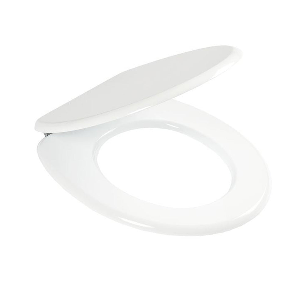 Abattant de toilette universel blanc avec noyau en bois