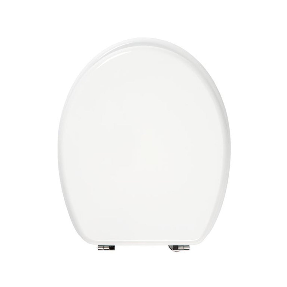 Abattant de toilette universel blanc avec noyau en bois