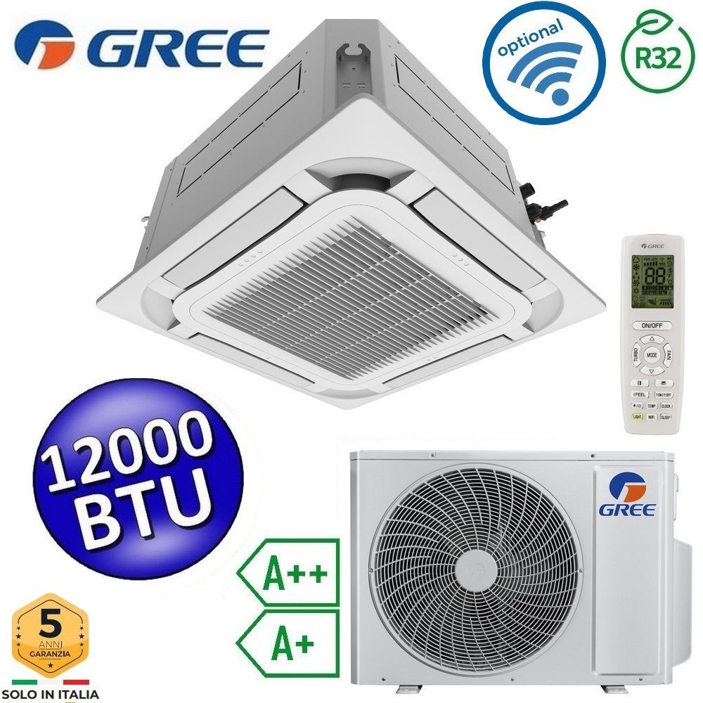 Climatiseur cassette Gree 12 000 BTU R32 à 8 voies - Télécommande et panneau de commande inclus - U-MATCH 6