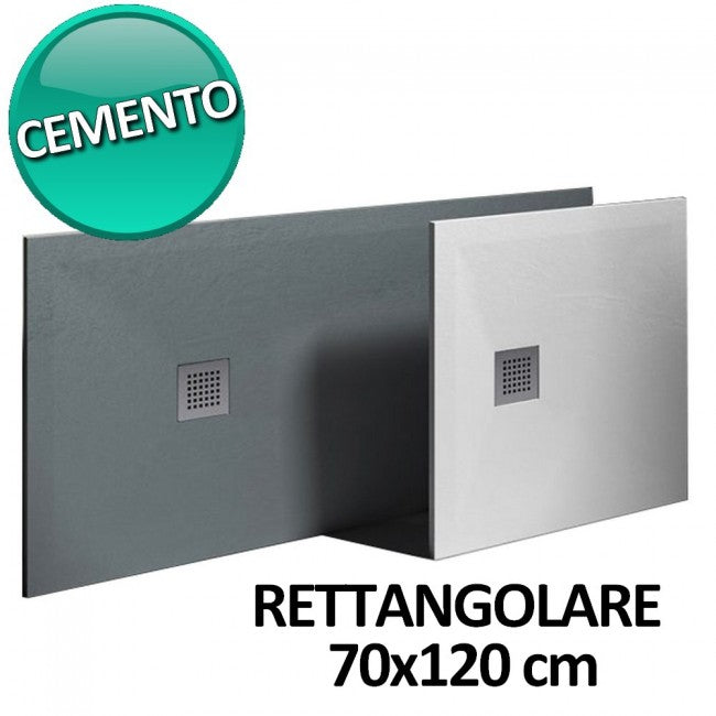 Receveur de douche 70x120 en résine et gelcoat effet pierre - Couleur Cemento