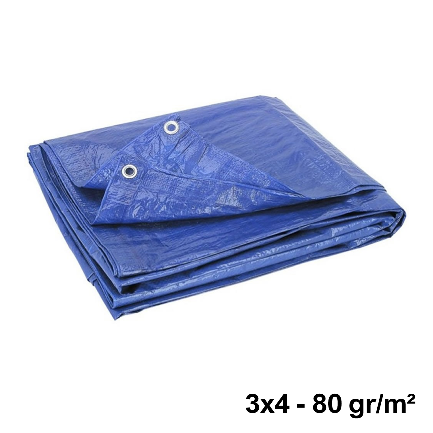 Bâche imperméable à œillets, 3x4 m, bleue, 80 g/m² - camping et...