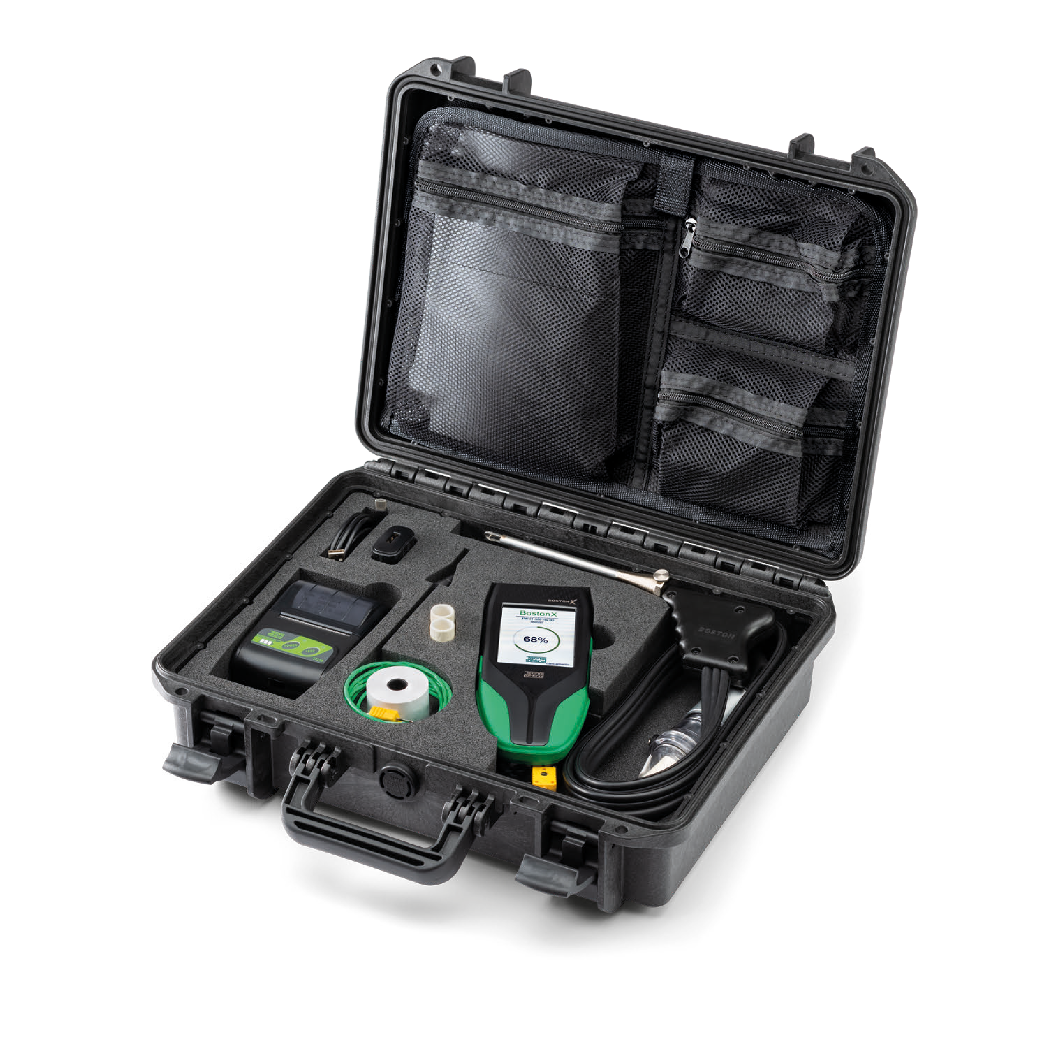 Analyseur de combustion Boston X avec 3 cellules O2+CO+NO et imprimante Bluetooth