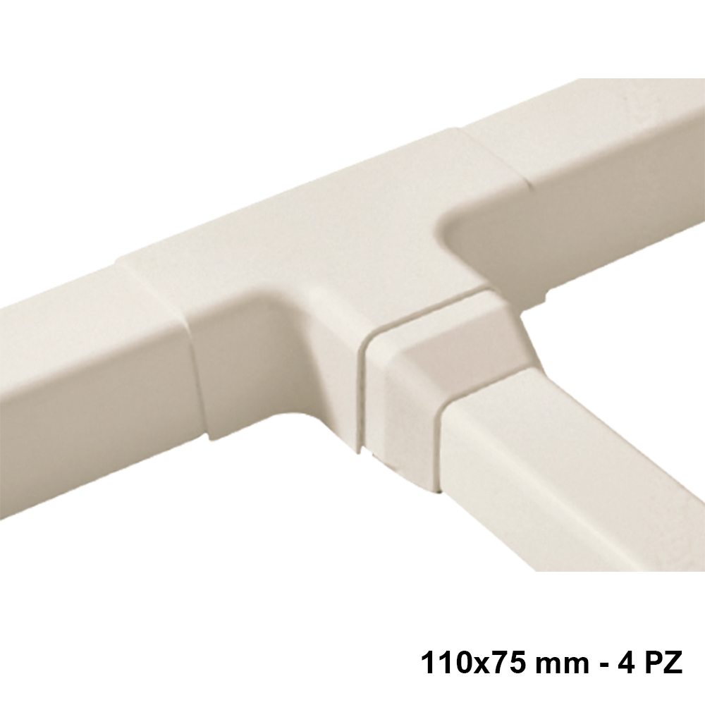 Raccord en T pour conduit 110 x 75 mm - boîte de 4 pièces