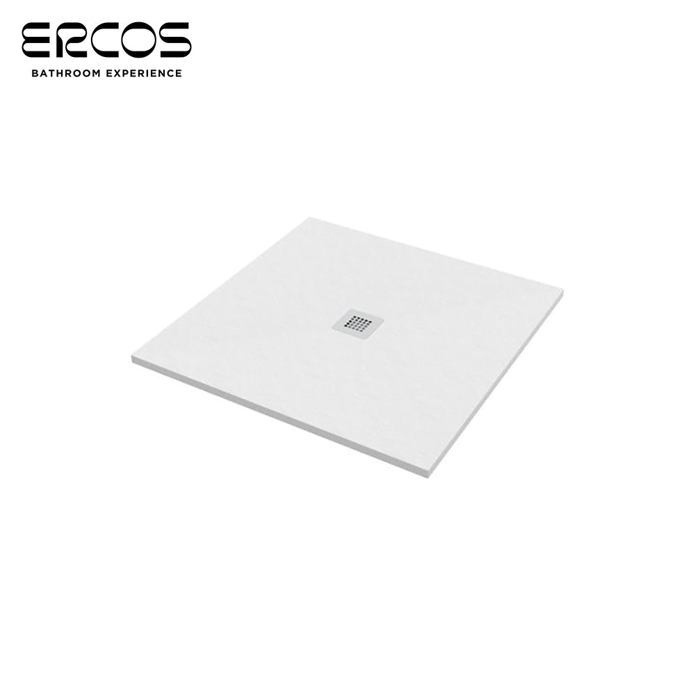 Receveur de douche en résine effet marbre blanc 90x90 cm