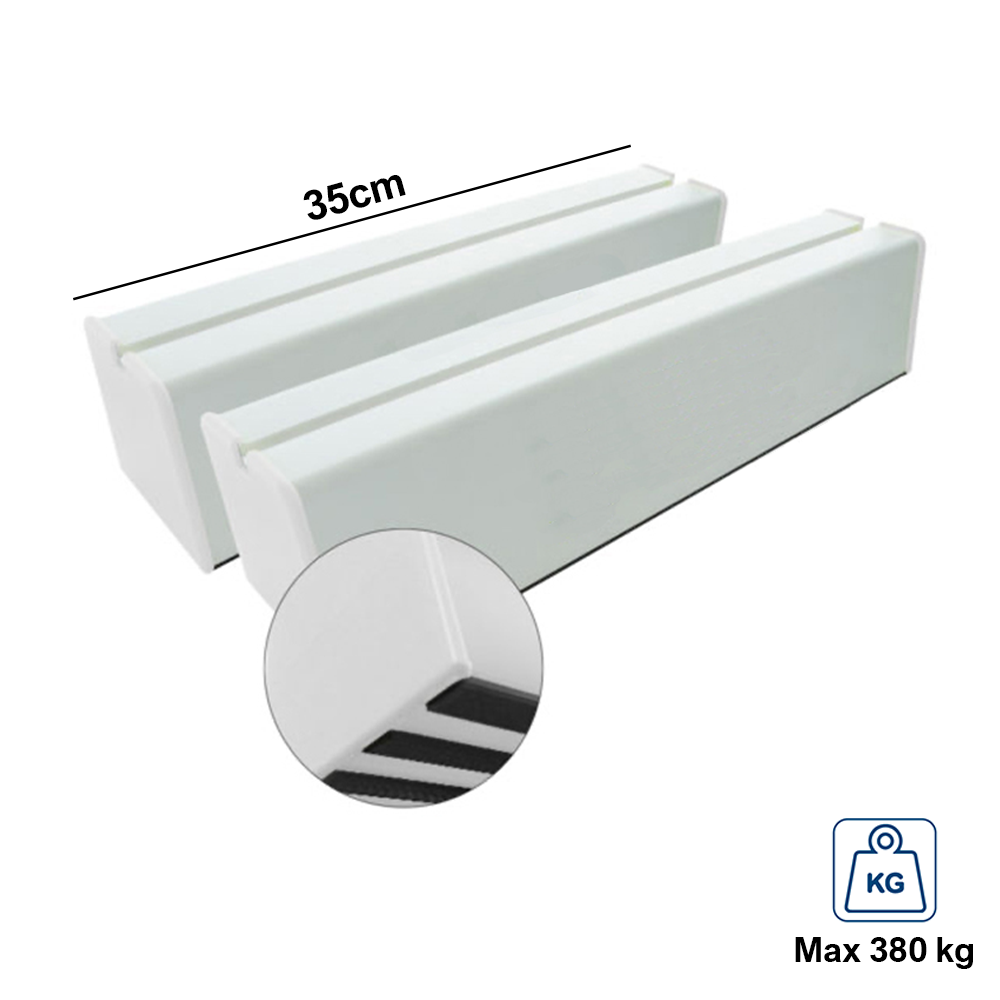 Paire de socles de 35 cm avec capuchons en PVC doublement extrudé pour unités de climatisation extérieures