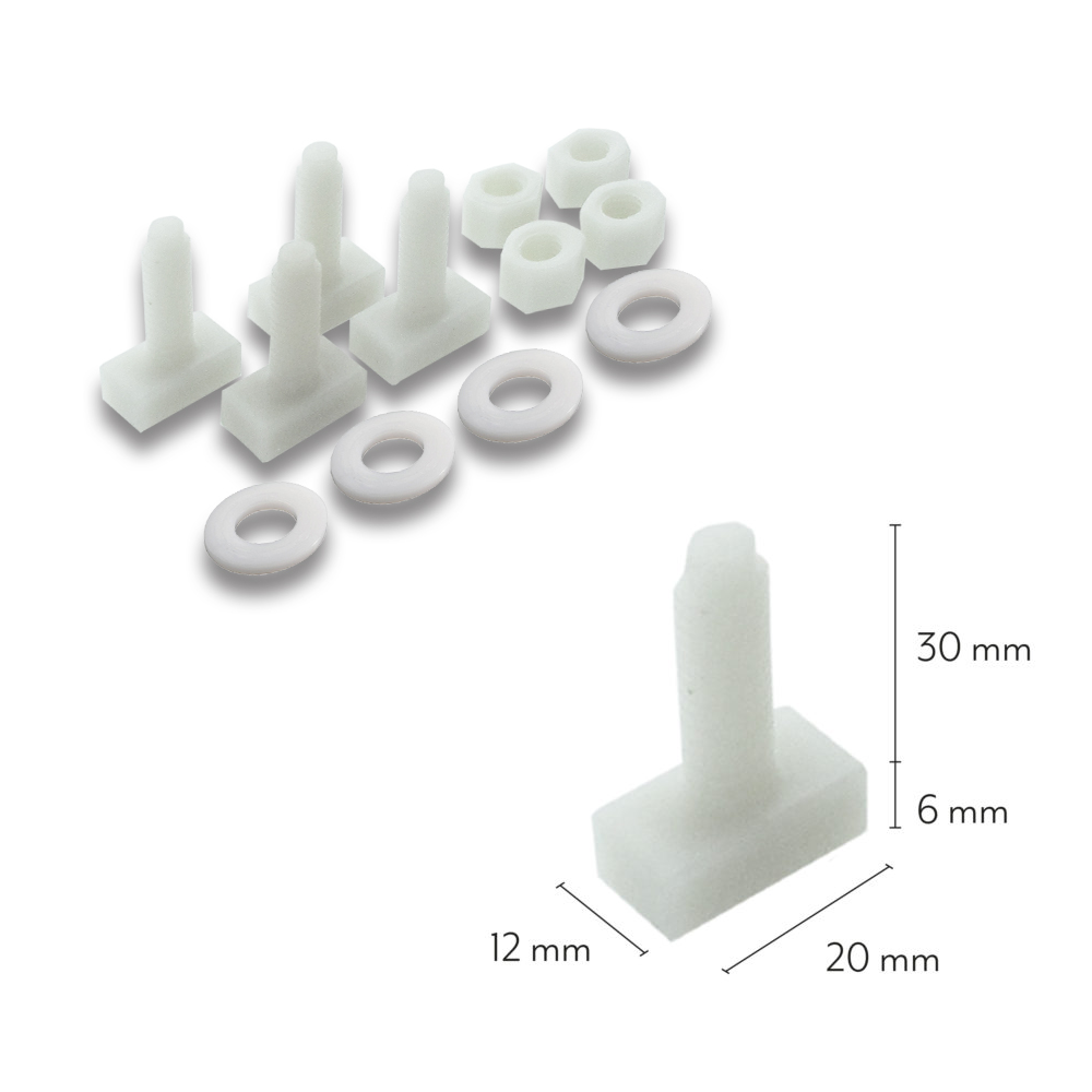 Paire de socles de 35 cm avec capuchons en PVC doublement extrudé pour unités de climatisation extérieures