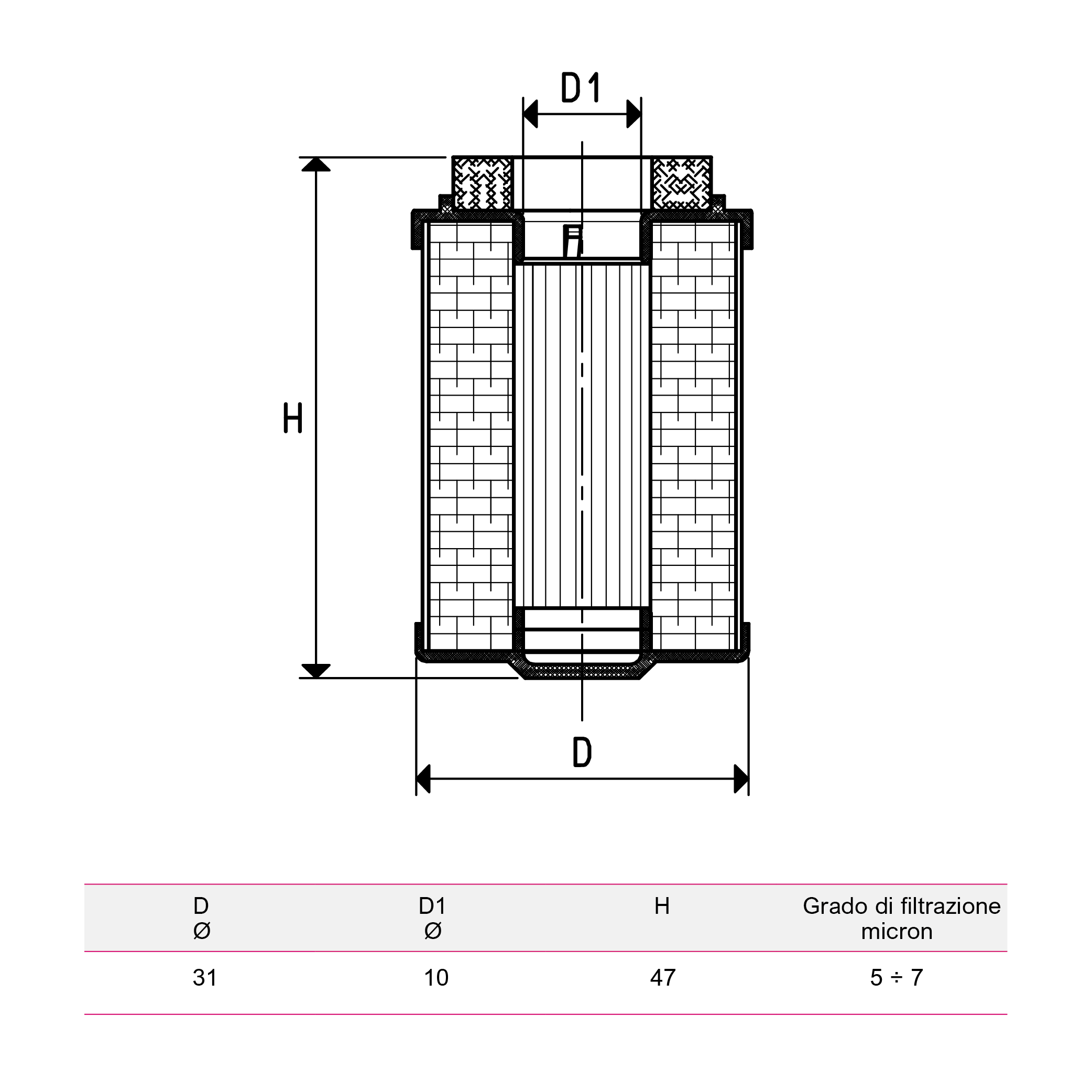 Cartouche filtrante de rechange pour filtre d'aspiration FCL1