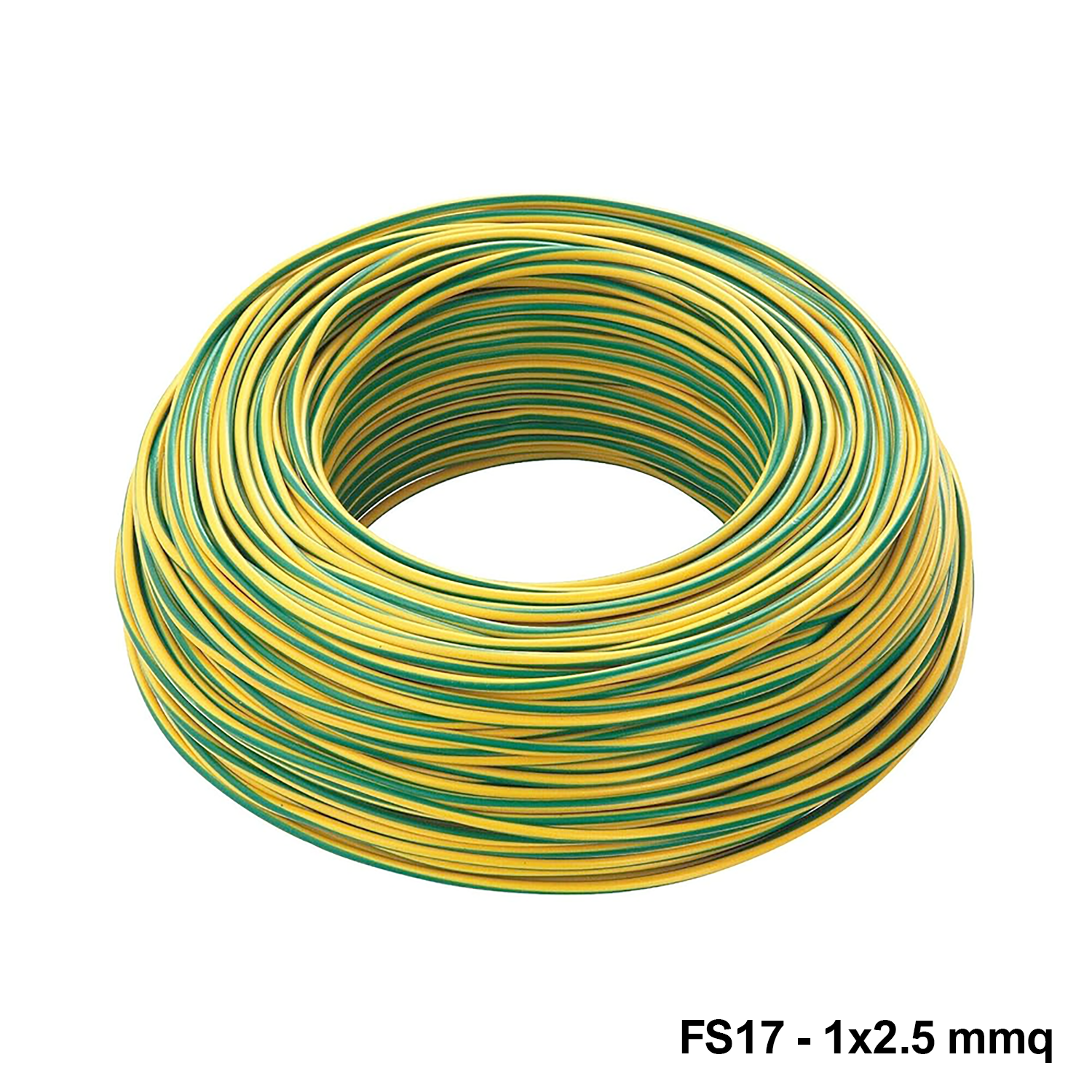 FS17 Single Core Cable - 1 x 2.5 mm² Yellow/Green - 100 m Roll