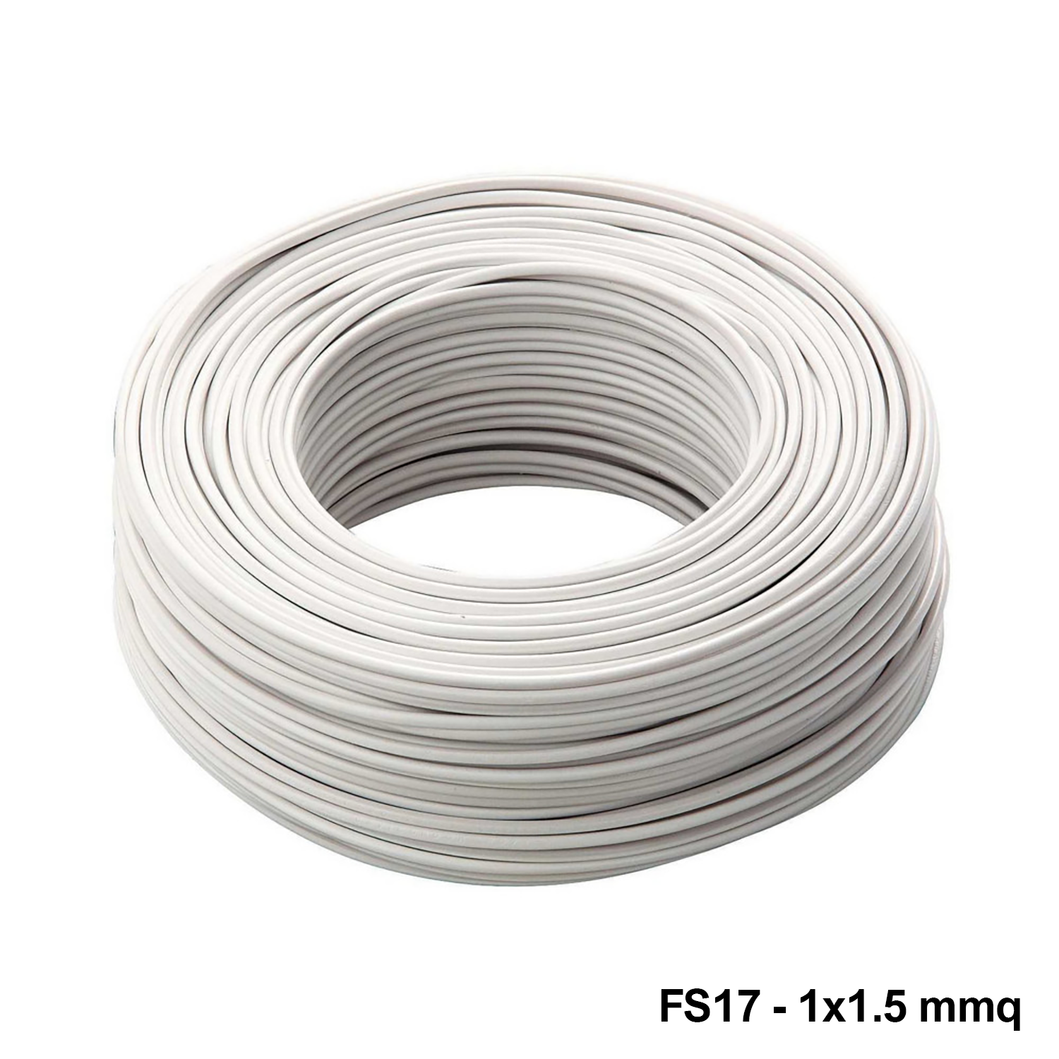 Single-core electrical cable FS17 - 1 x 1.5 mm2 White - 100 m roll