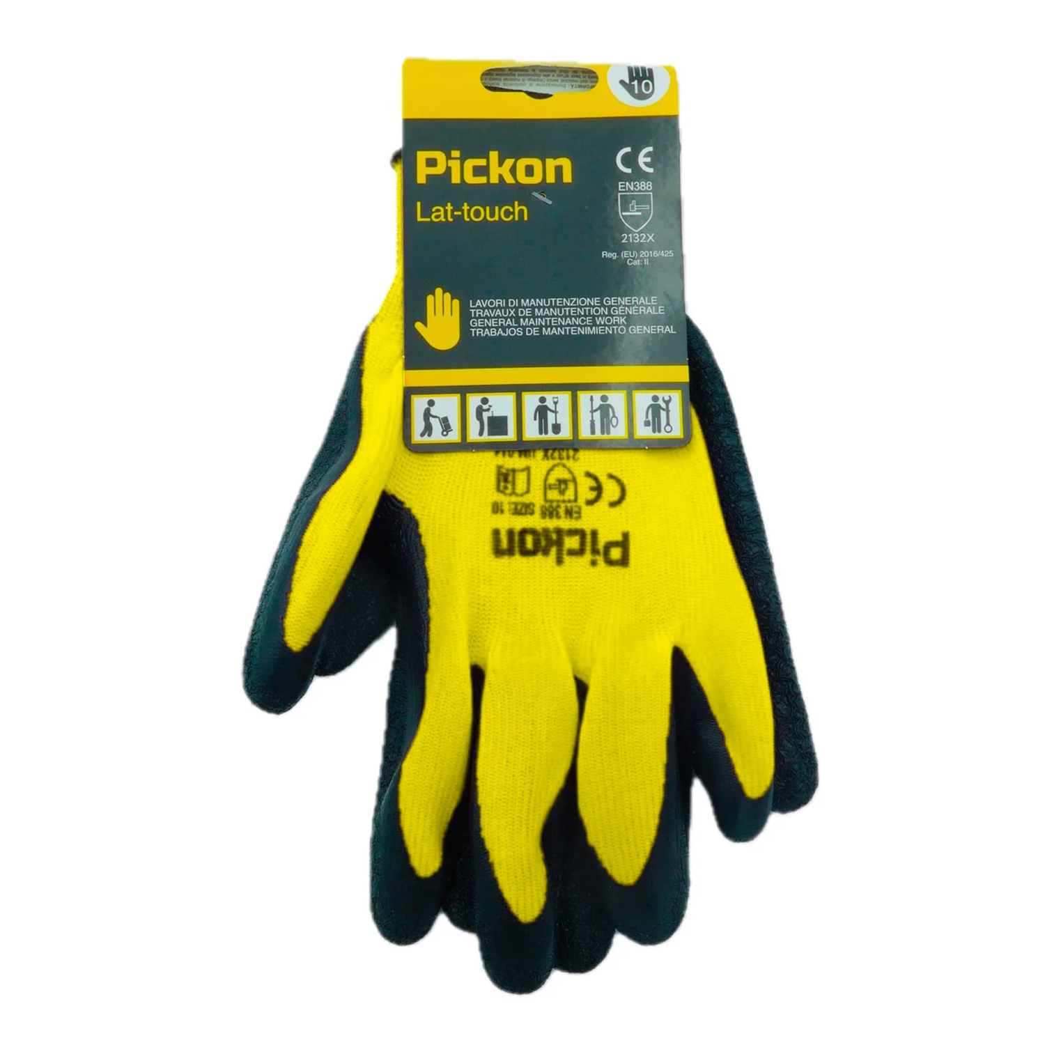 Gants en polyester avec paume en latex - Taille 8