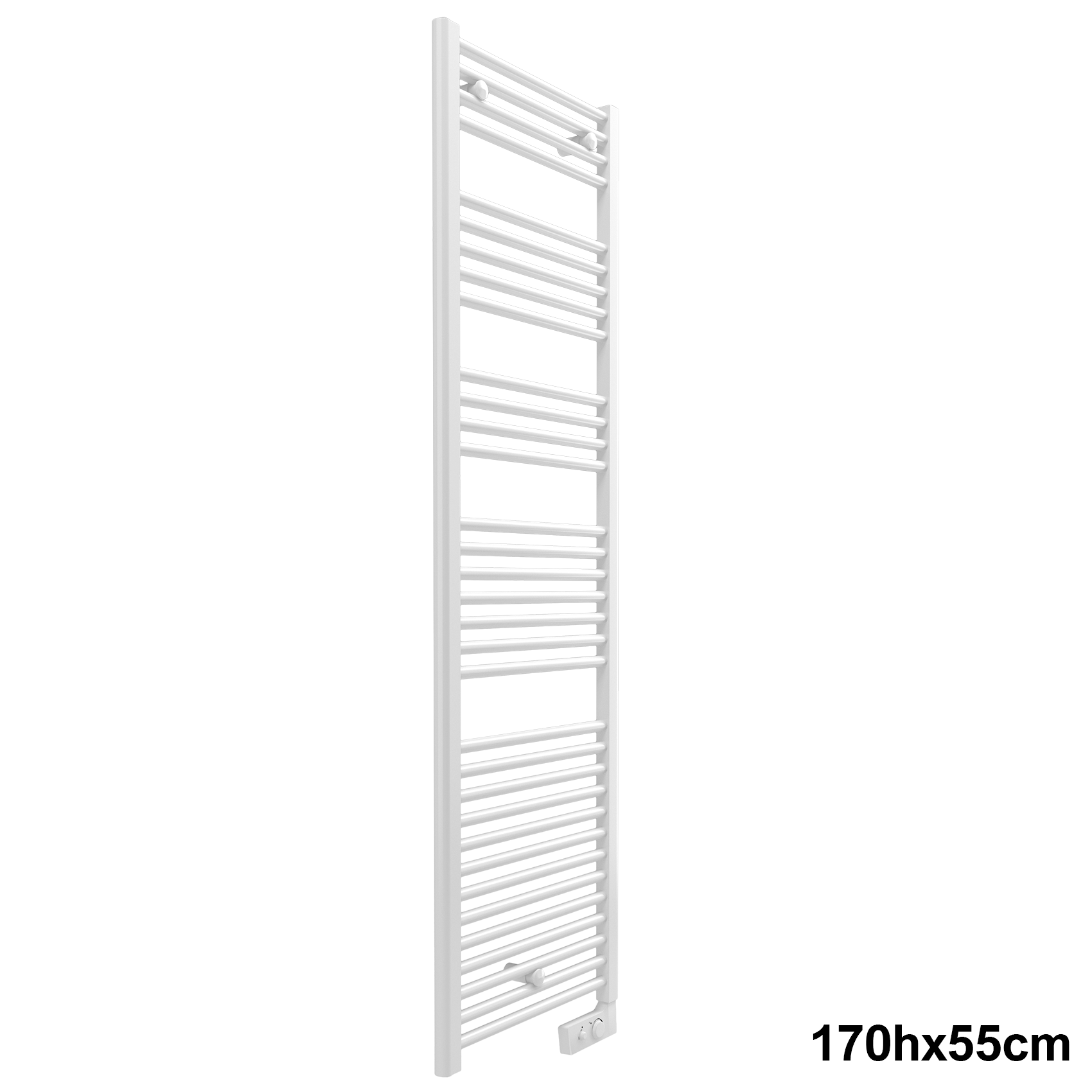 Sèche-serviettes électrique CORTINA, blanc, 170 x 55 cm, avec thermostat - radiateur de salle de bain