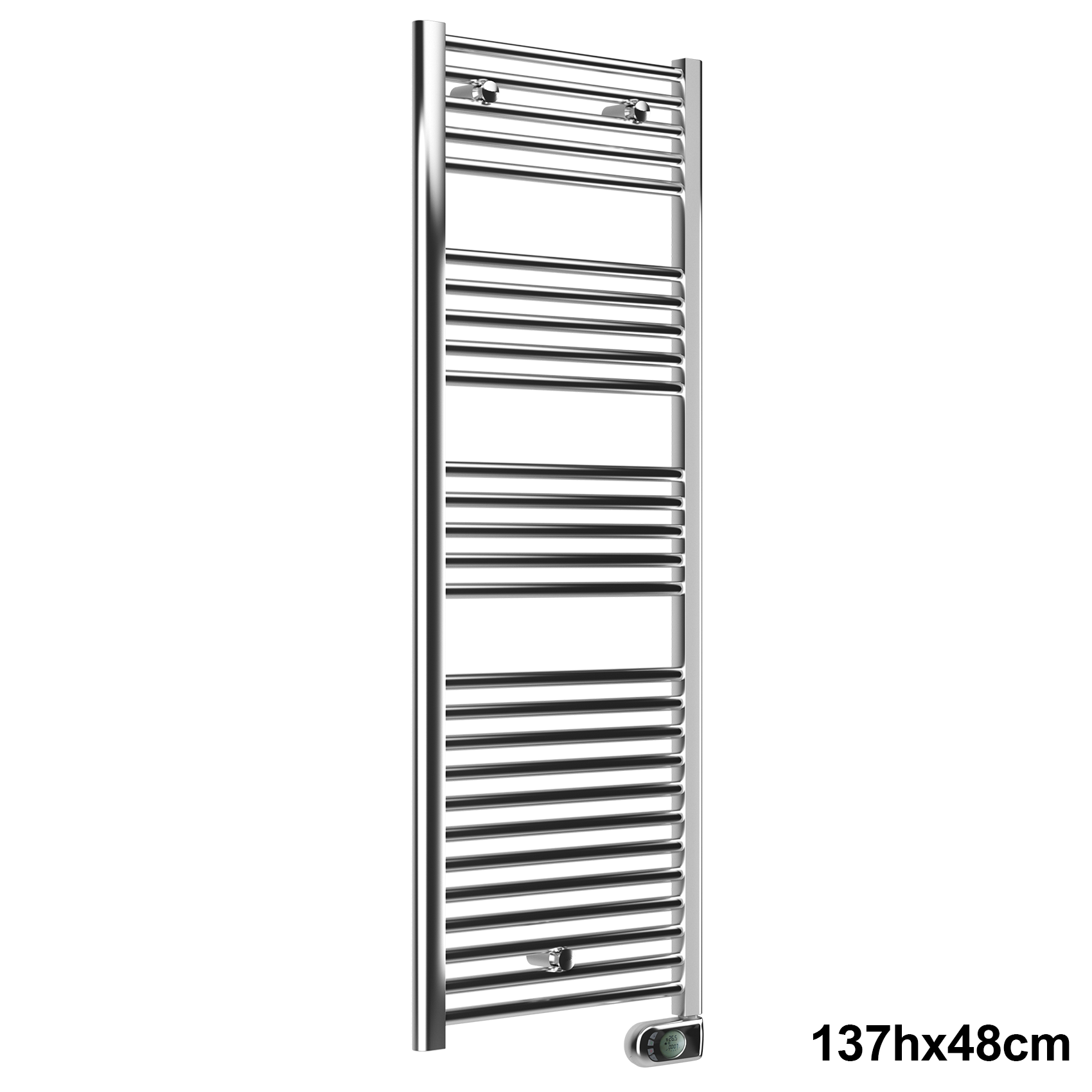 CORTINA EVO CHROME Electric Towel Warmer 137x48 cm with programmable digital thermostat