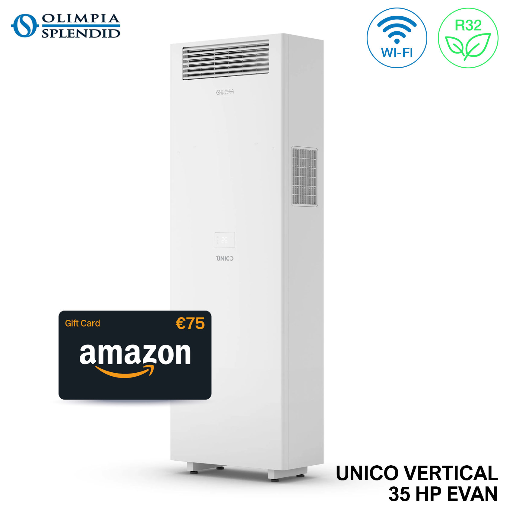 Climatiseur vertical OLIMPIA UNICO VERTICAL INVERTER 35 CV EVAN sans unité extérieure