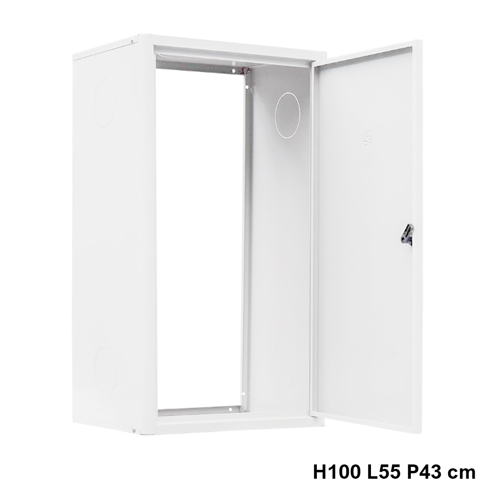 Couvercle de chaudière en tôle peinte en blanc, dimensions H100 L55 P43 (cm)