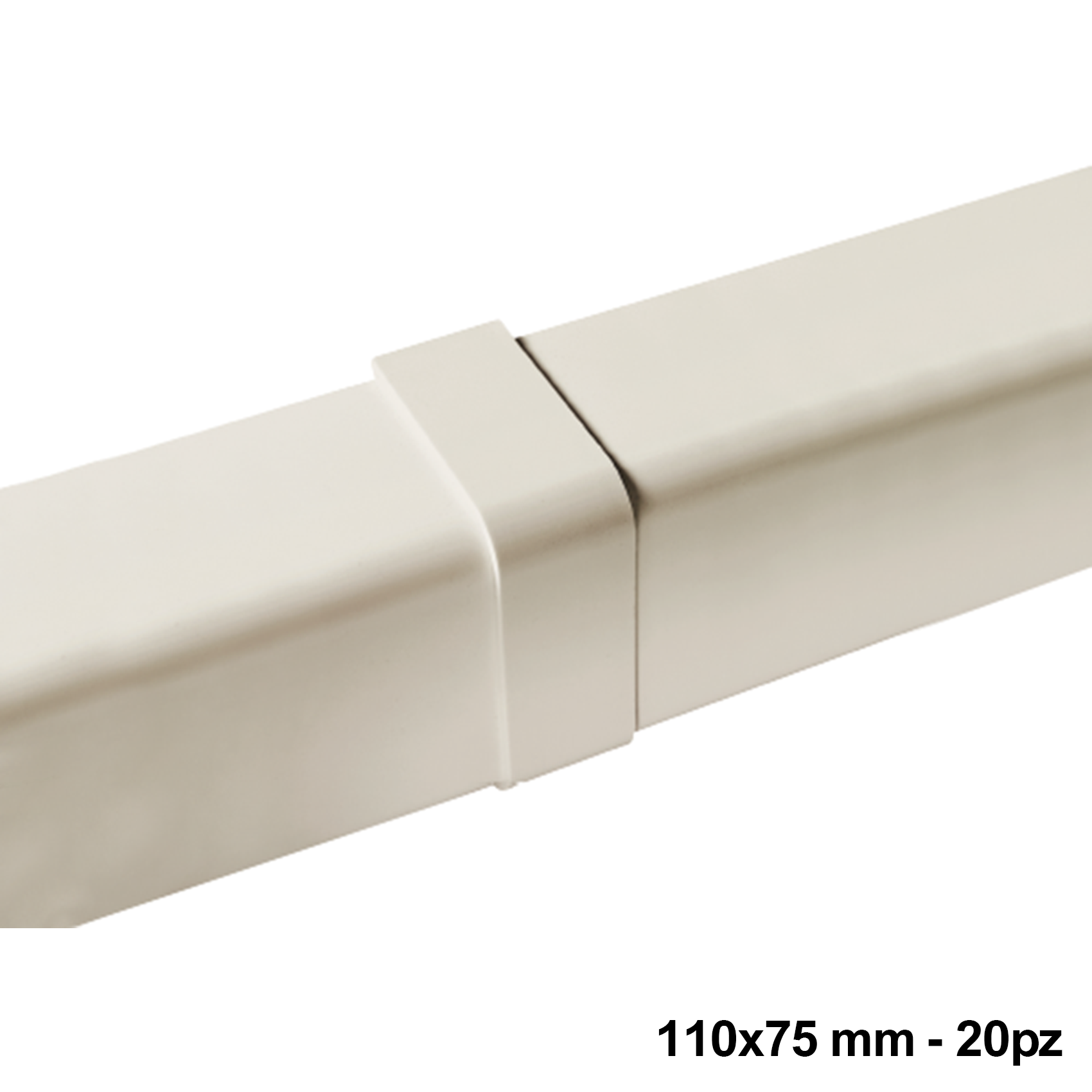 Joint de recouvrement pour conduit 110 x 75 mm - boîte de 20 pièces