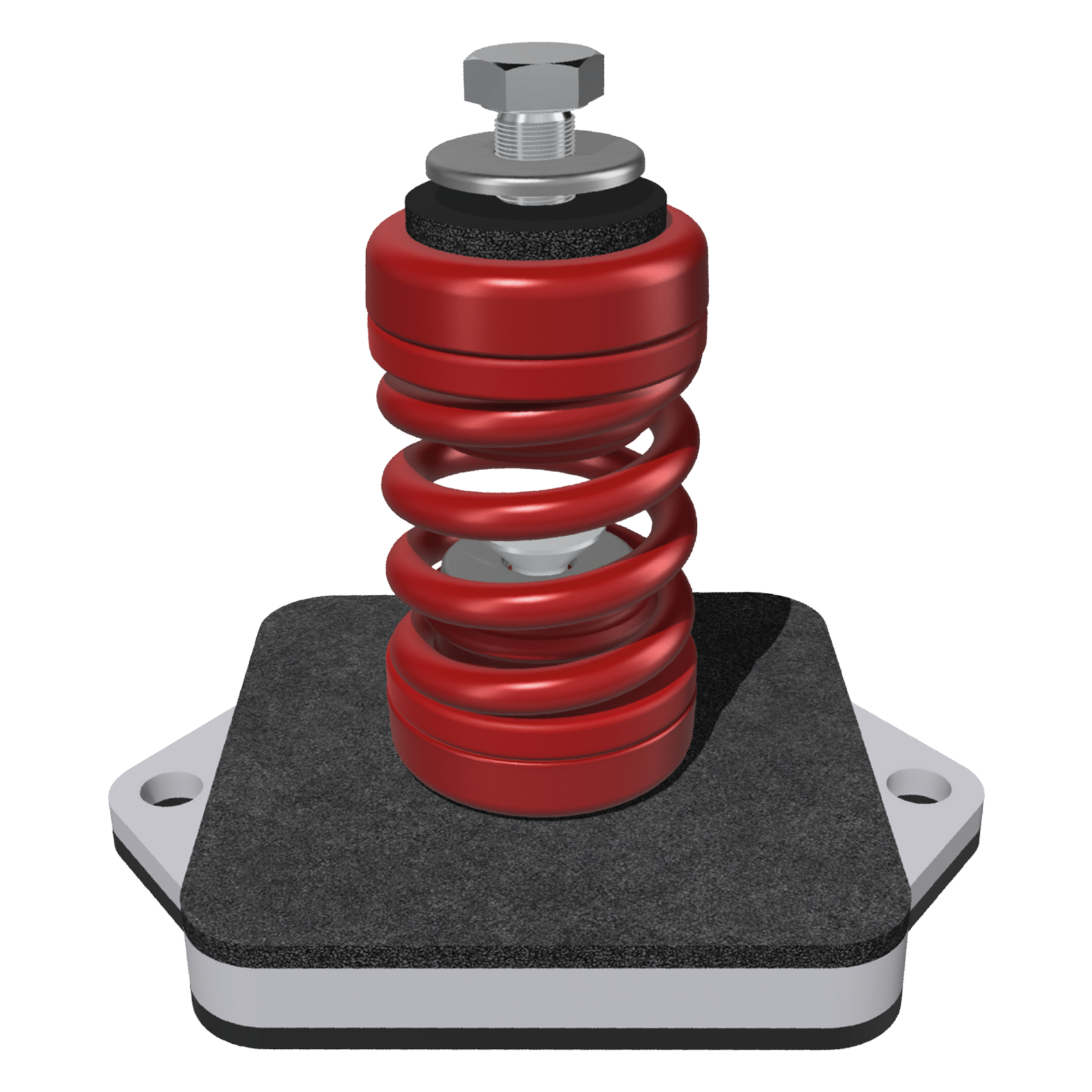 Ressort anti-vibration Megol, capacité de charge maximale de 480 kg. Couleur rouge - Lot de 4