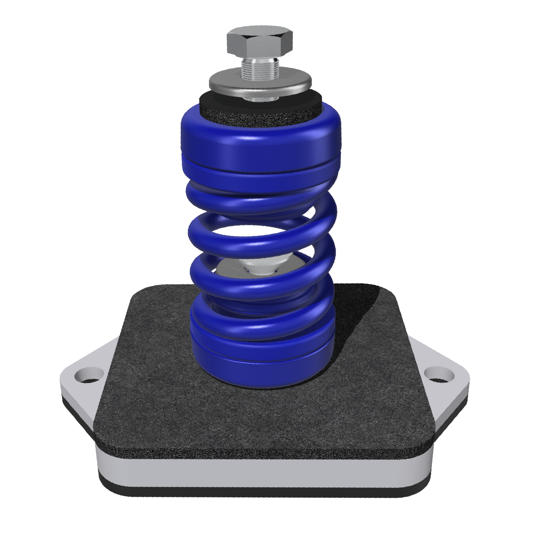 Amortisseur de vibrations Megol avec ressort, capacité maximale 300 kg. Couleur Bleu - 4 pièces
