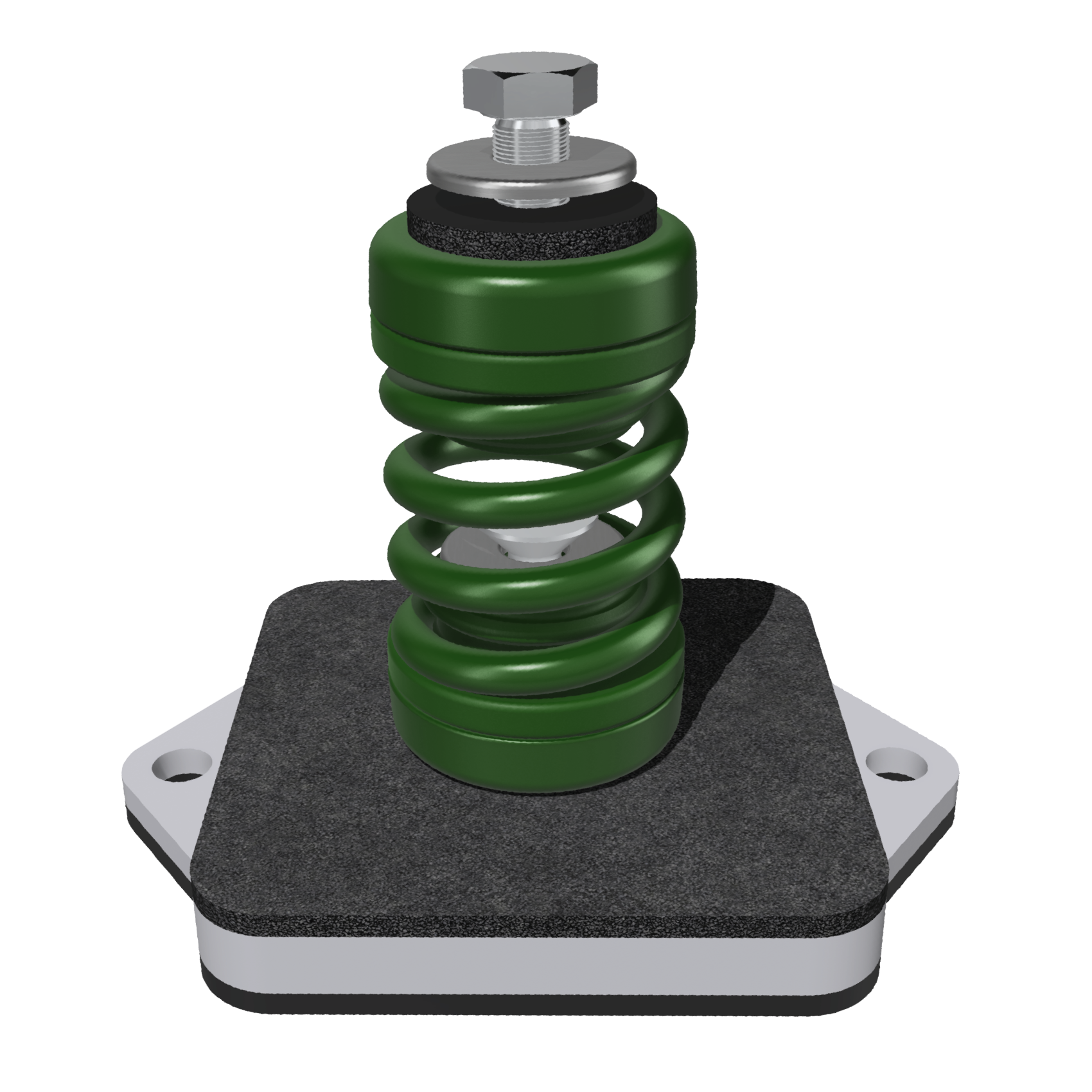 Ressort anti-vibration Megol, capacité de charge maximale 180 kg. Couleur verte - Lot de 4