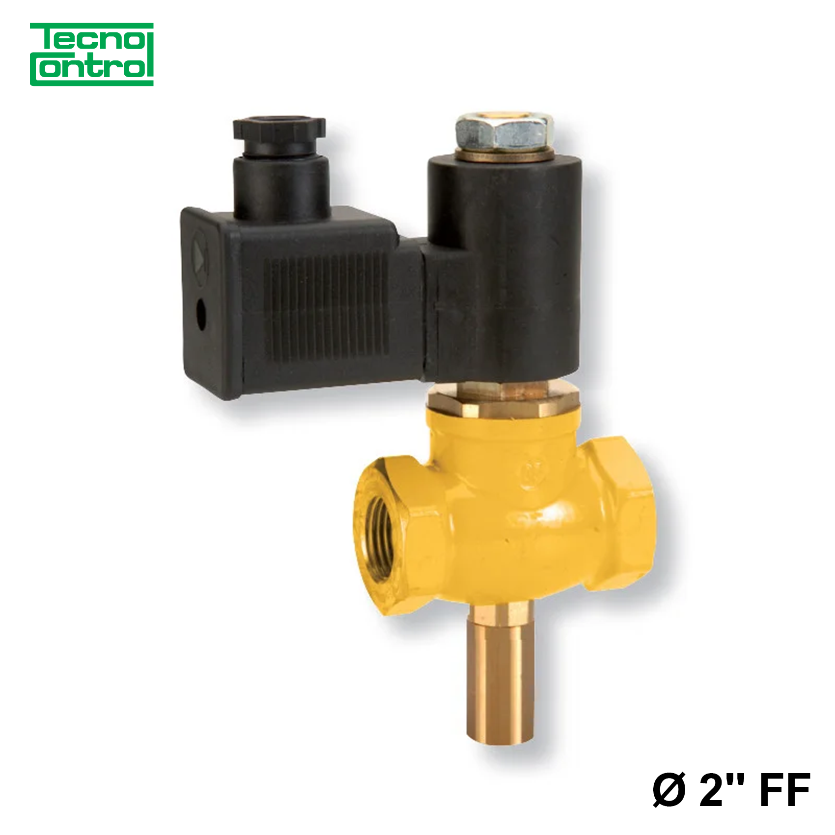 Électrovanne à gaz en laiton à réarmement manuel Ø 2'' FF normalement fermée NC - 230 Vca