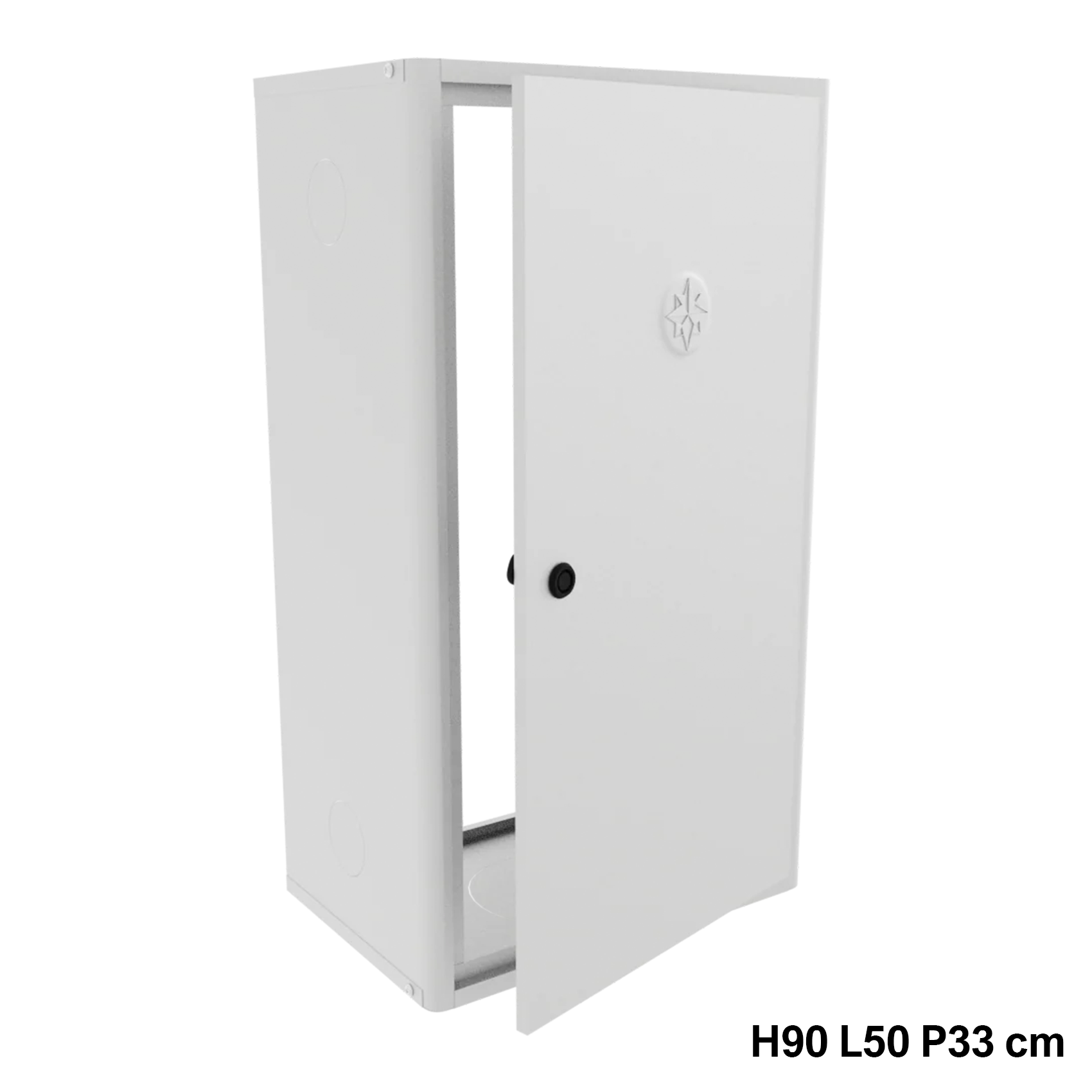 Couvercle de chaudière isolé en tôle peinte en blanc, dimensions H90 L50 P33 (cm)