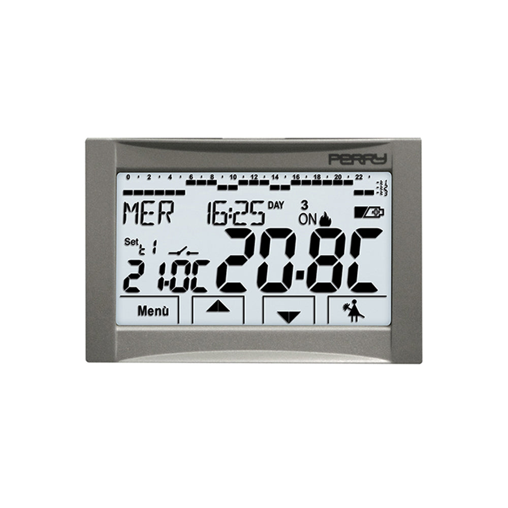 Perry 1CRCDS26 - Chronothermostat numérique Moon Soft 3V avec écran tactile intégré