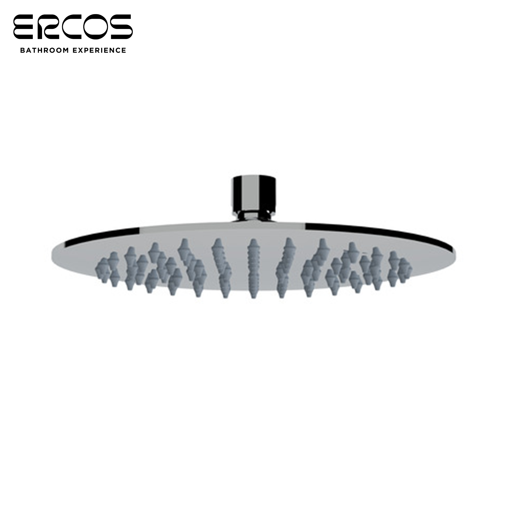 Pommeau de douche rond ultra-mince Ponsi en acier inoxydable, Ø 20 cm