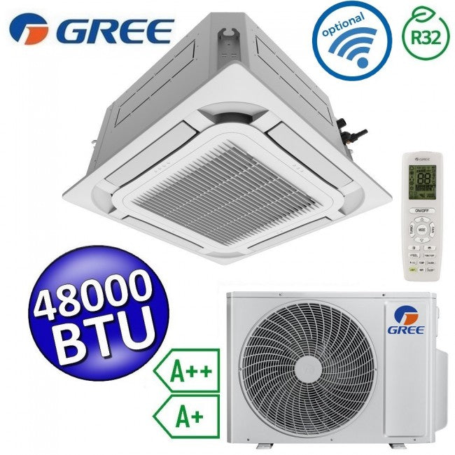 Climatiseur cassette Gree 48 000 BTU R32 à 8 voies - Télécommande et panneau de commande inclus - U-MATCH 6